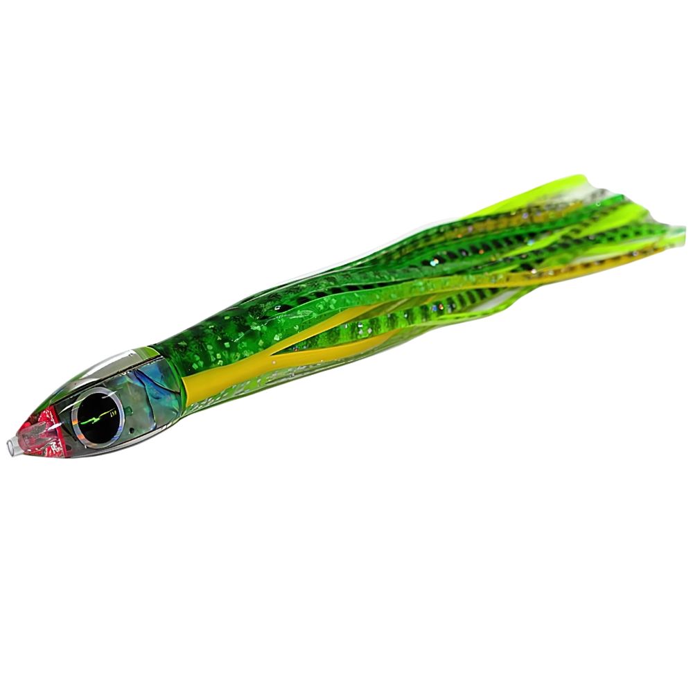 BLACK BART Offshore Trolling Skirted Lure BRAT Sushi Green Dot/Green Chartreuse - Image 2