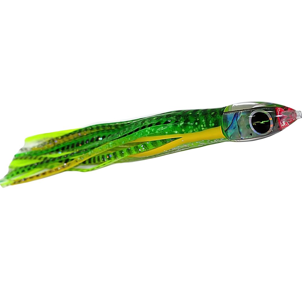 BLACK BART Offshore Trolling Skirted Lure BRAT Sushi Green Dot/Green Chartreuse - Image 3