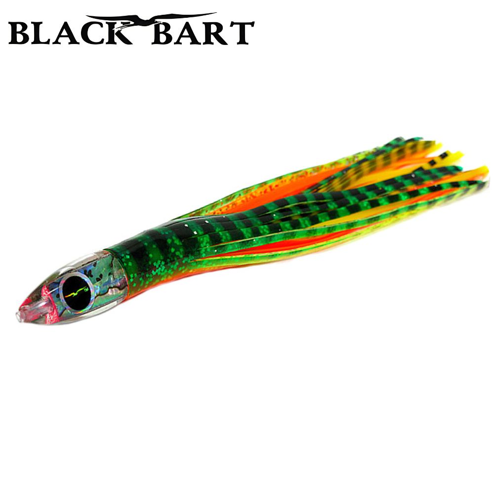 BLACK BART Offshore Trolling Skirted Lure BRAT Sushi Green Orange Tiger/Yellow Tiger