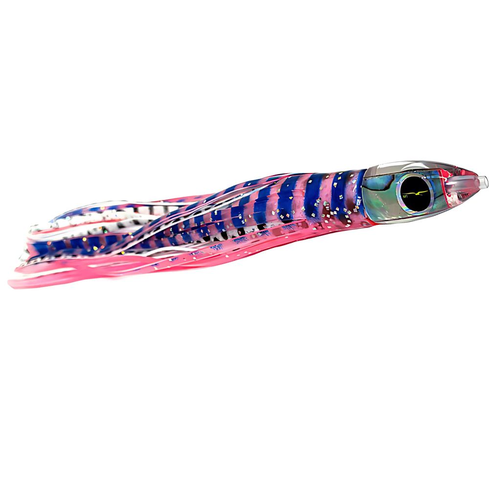 BLACK BART Offshore Trolling Skirted Lure BRAT Sushi Pink Tiger/White Dot - Image 3