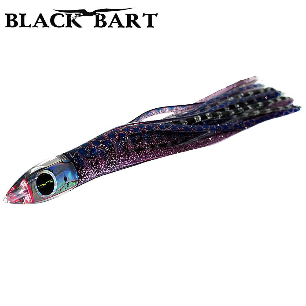 BLACK BART Offshore Trolling Skirted Lure BRAT Sushi Purple Blue Dot/Silver Tiger