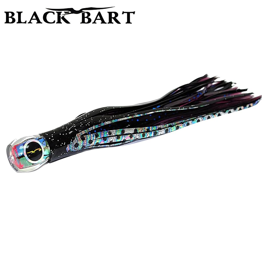 BLACK BART Offshore Trolling Skirted Lure BRAT Zen Black Dot/Purple Blue Dot