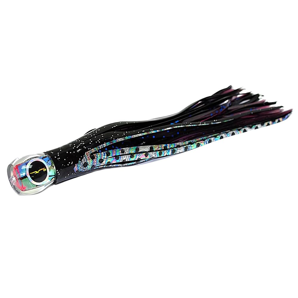 BLACK BART Offshore Trolling Skirted Lure BRAT Zen Black Dot/Purple Blue Dot - Image 2