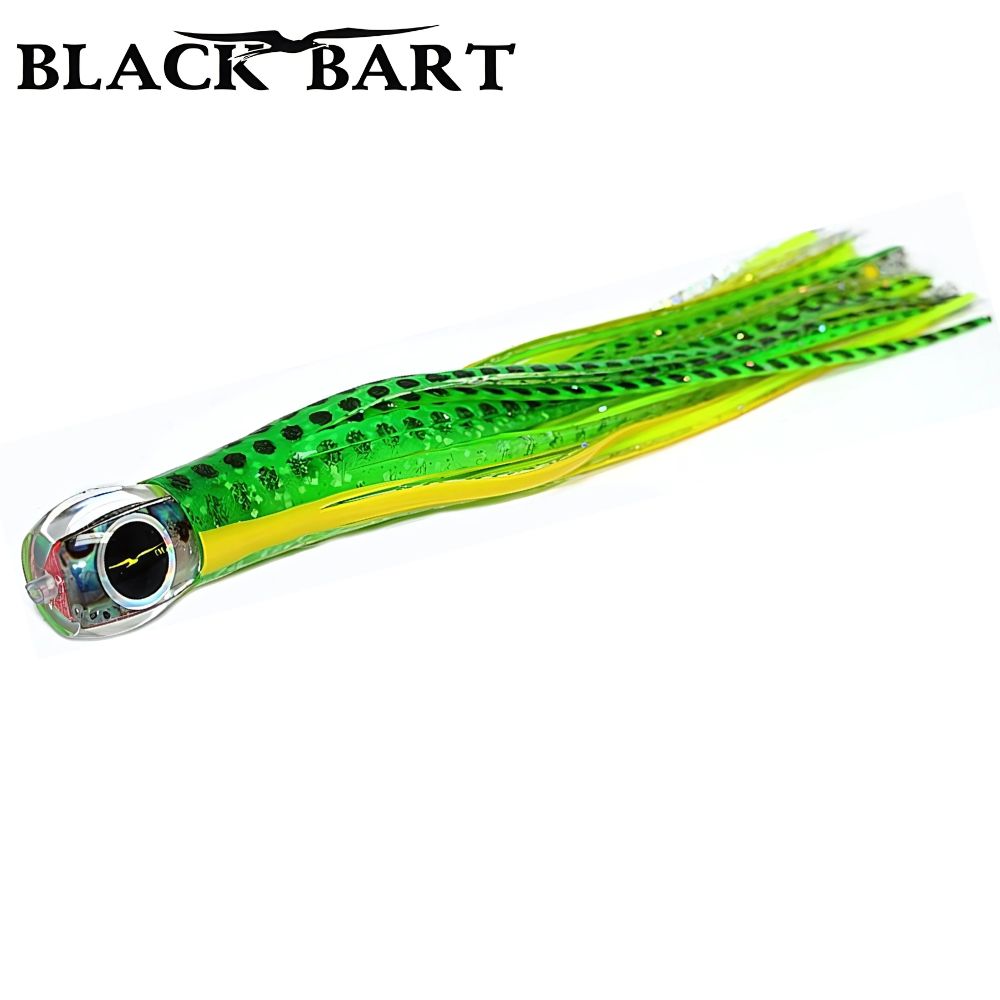 BLACK BART Offshore Trolling Skirted Lure BRAT Zen Green Dot/Green Chartreuse