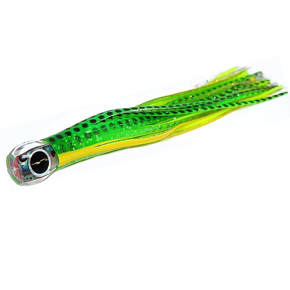 BLACK BART Offshore Trolling Skirted Lure BRAT Zen Green Dot/Green Chartreuse - Image 2