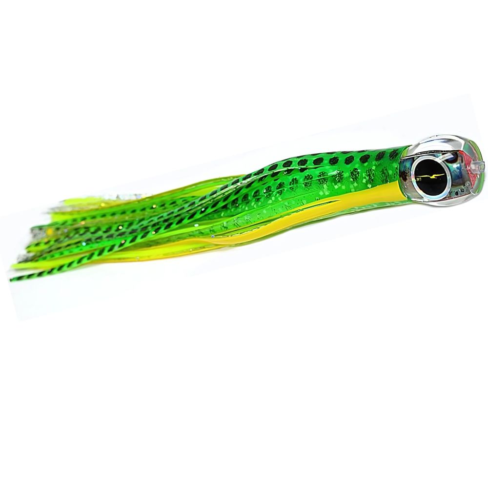 BLACK BART Offshore Trolling Skirted Lure BRAT Zen Green Dot/Green Chartreuse - Image 3