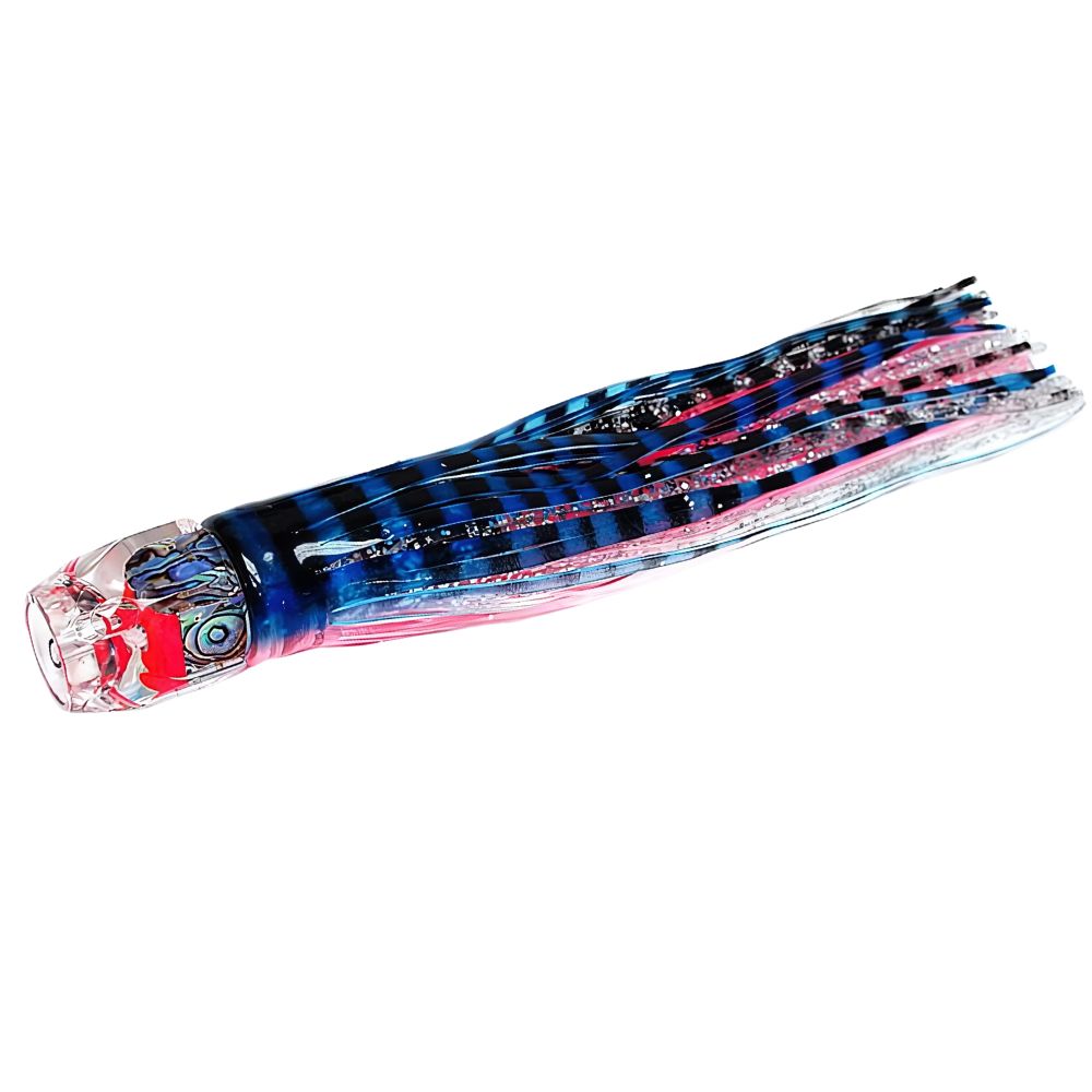 BLACK BART Offshore Trolling Skirted Lure HEX JET Blue Pink Tiger/Silver Tiger - Image 2