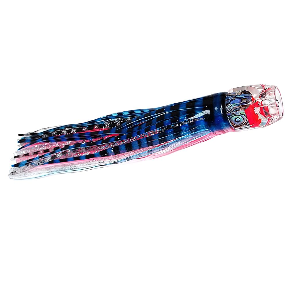 BLACK BART Offshore Trolling Skirted Lure HEX JET Blue Pink Tiger/Silver Tiger - Image 3