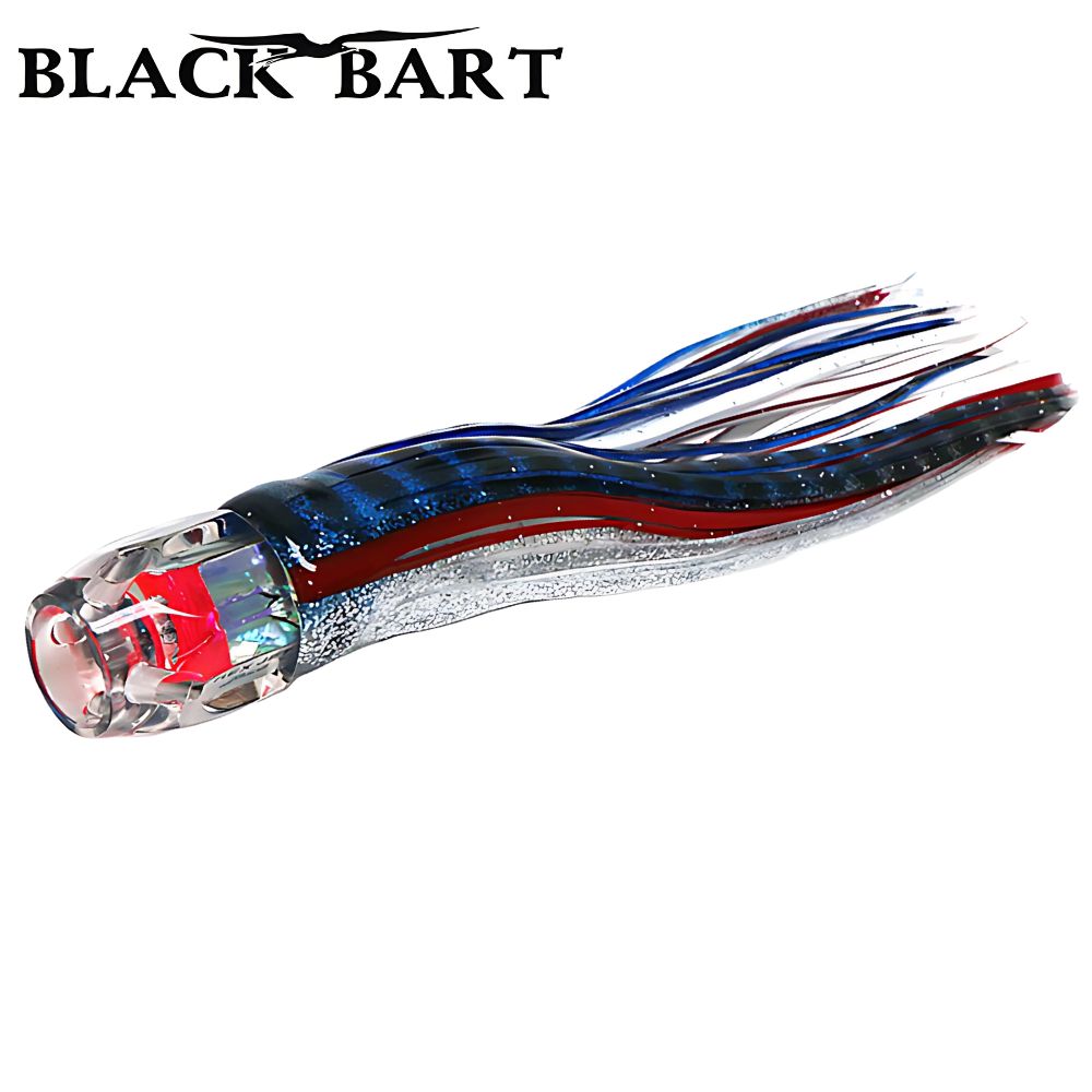 BLACK BART Offshore Trolling Skirted Lure HEX JET Blue/White