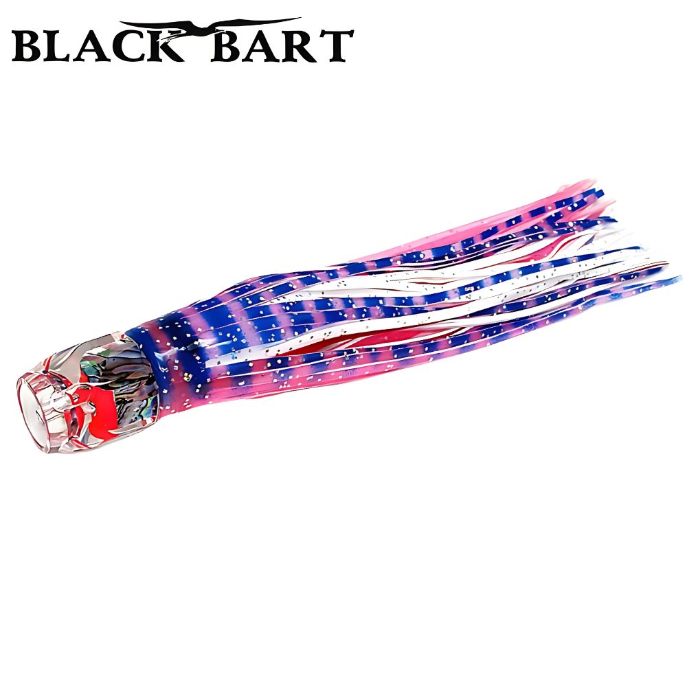 BLACK BART Offshore Trolling Skirted Lure HEX JET Silver Tiger/Mackerel