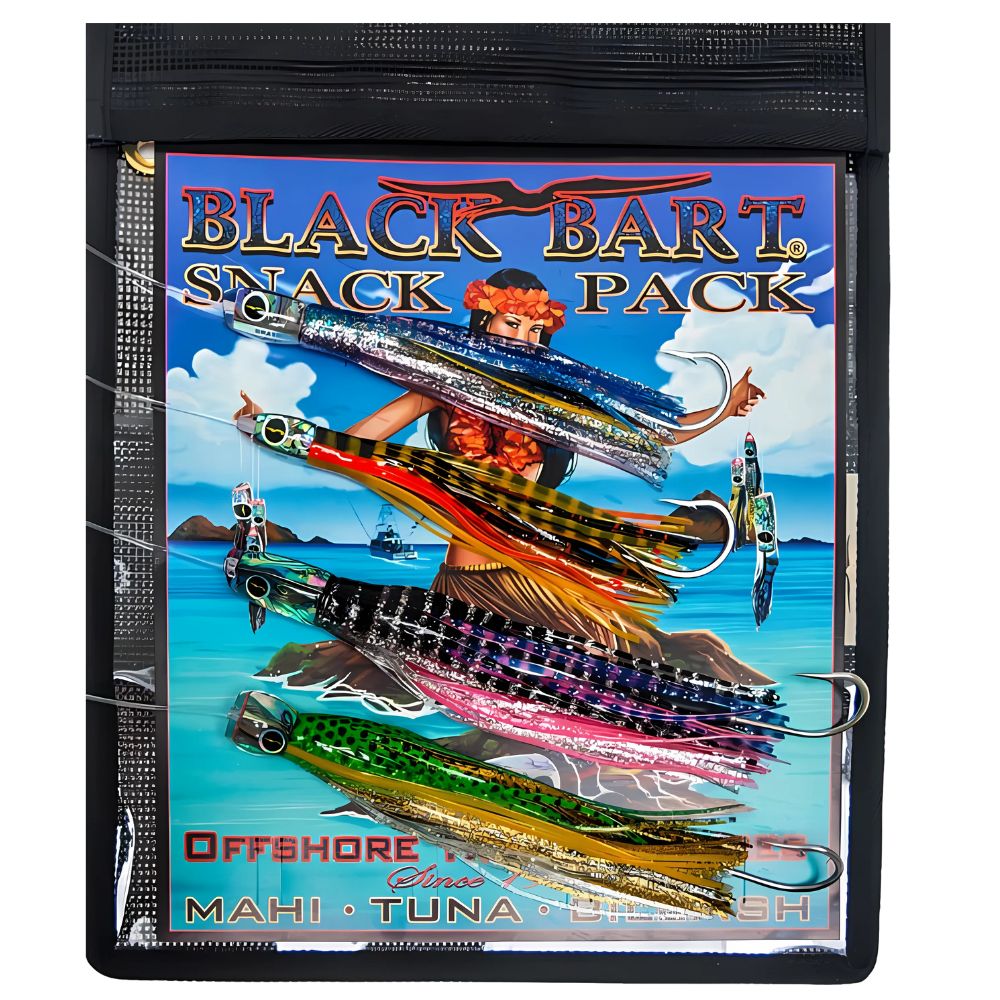 BLACK BART Offshore Fishing Trolling Rigged Lures Combo-Pack ALPHA SNACK PACK