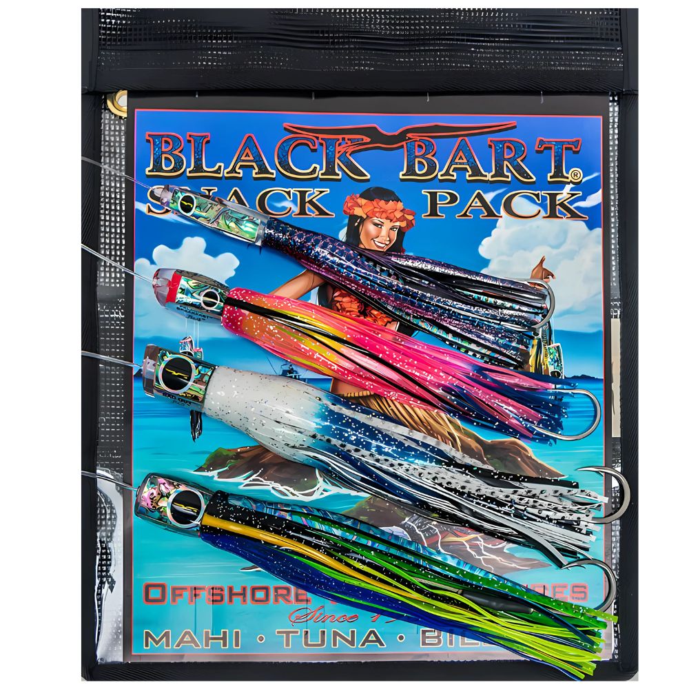 BLACK BART Offshore Fishing Trolling Rigged Lures Combo-Pack ECHO SNACK PACK