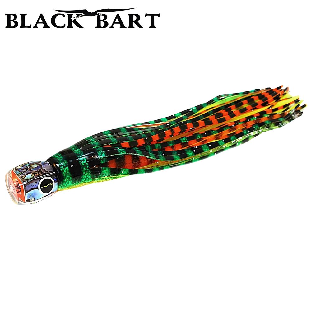 BLACK BART Offshore Trolling Skirted Lure TUNA CANDY Green-Orange Tiger/Orange-Yellow Tiger