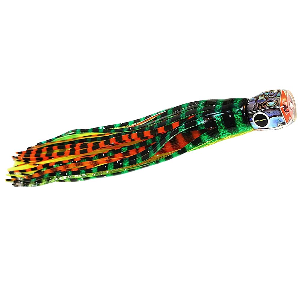 BLACK BART Offshore Trolling Skirted Lure TUNA CANDY Green-Orange Tiger/Orange-Yellow Tiger - Image 3