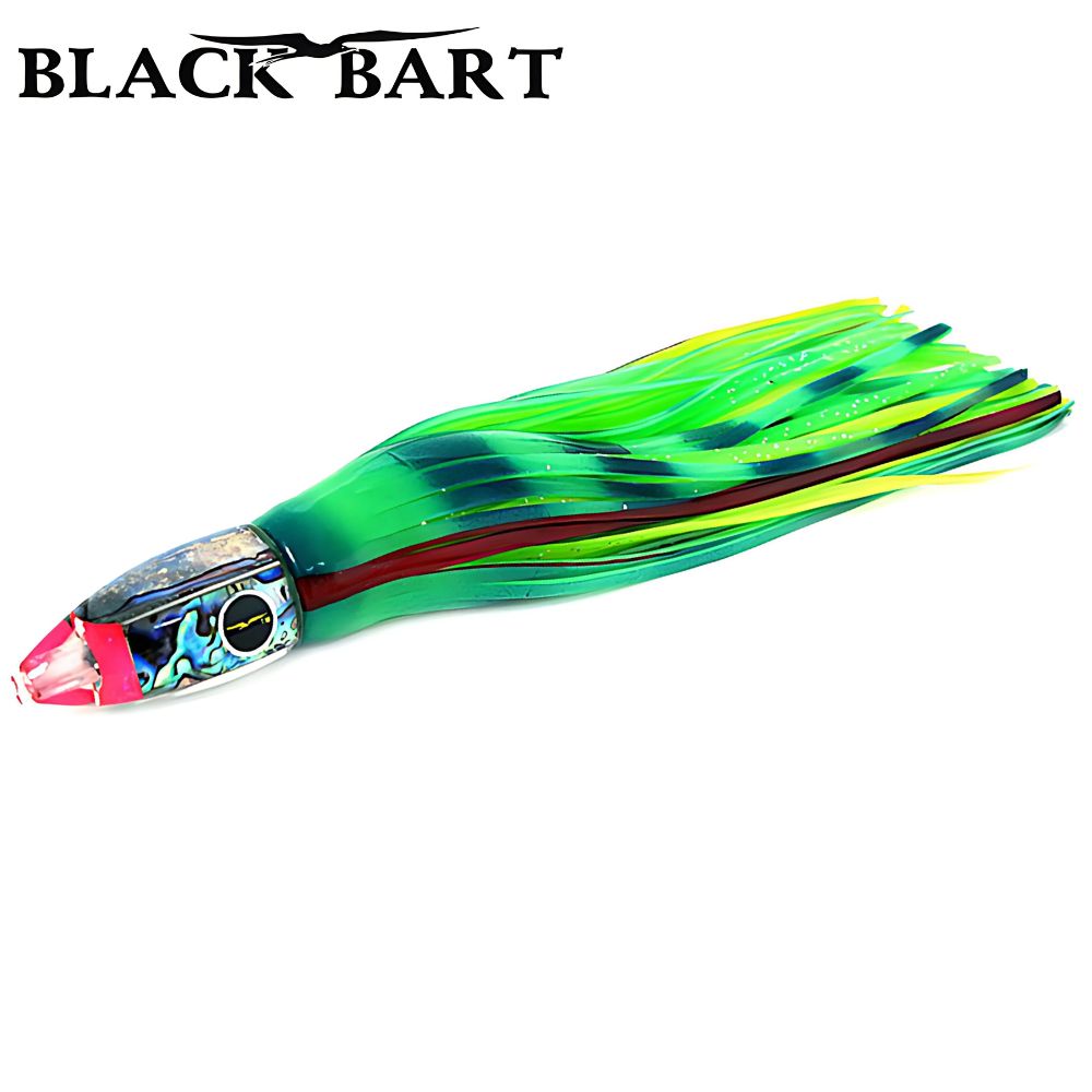 BLACK BART Offshore Trolling Skirted Lure TUNA XXX Glow/Green Chartreuse
