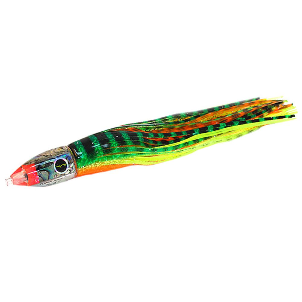 BLACK BART Offshore Trolling Skirted Lure TUNA XXX Green-Orange Tiger/Orange-Yellow Tiger - Image 2