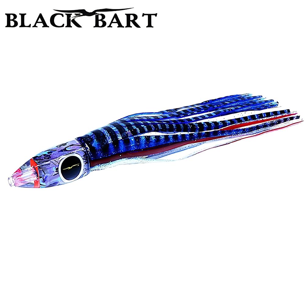 BLACK BART Offshore Trolling Skirted Lure WICKED Blue/White
