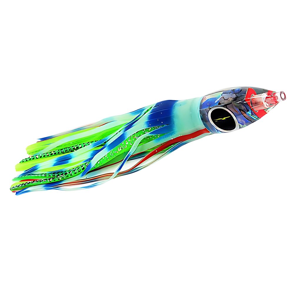 BLACK BART Offshore Trolling Skirted Lure WICKED Glow/Green Chartreuse Dot - Image 3