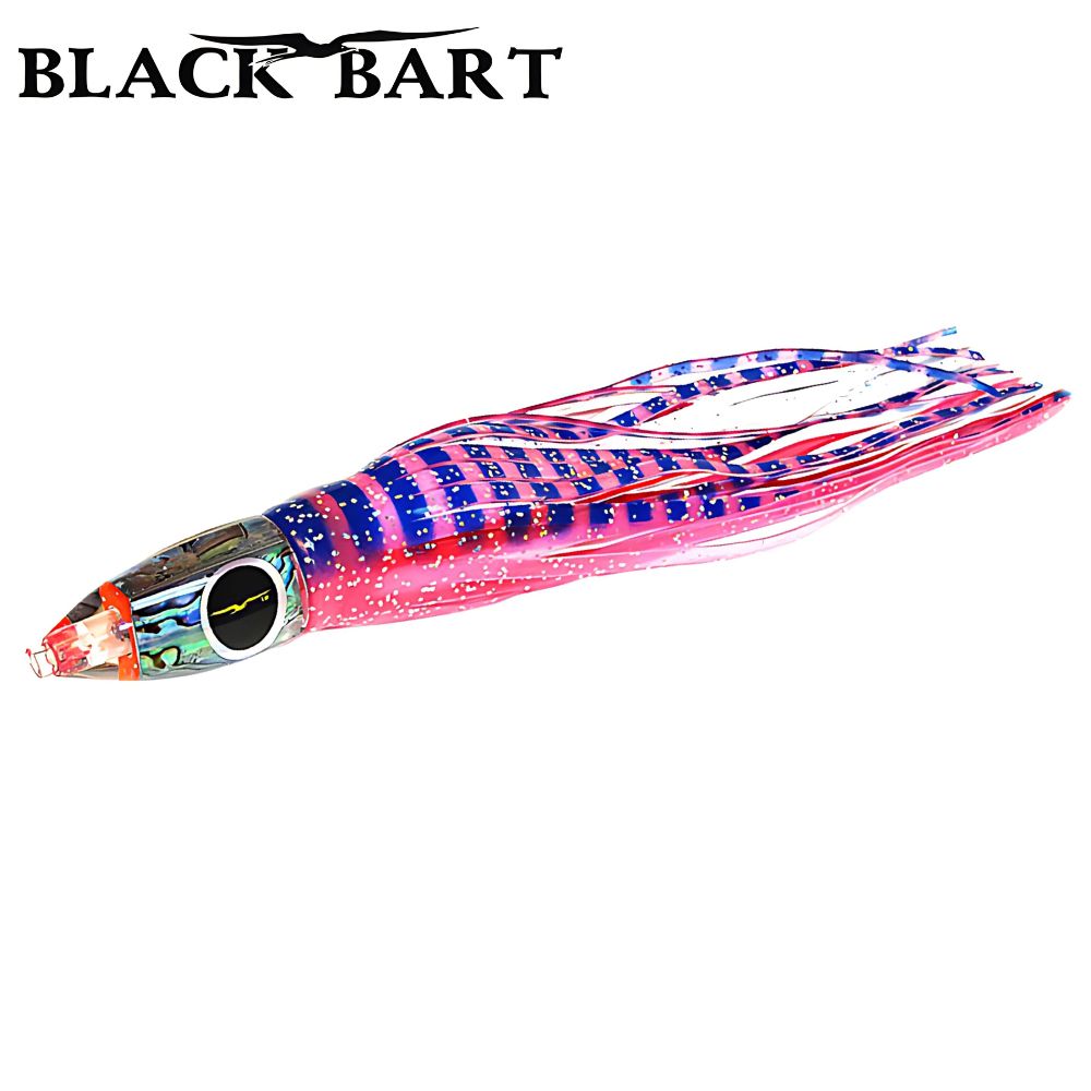BLACK BART Offshore Trolling Skirted Lure WICKED Pink Tiger/White