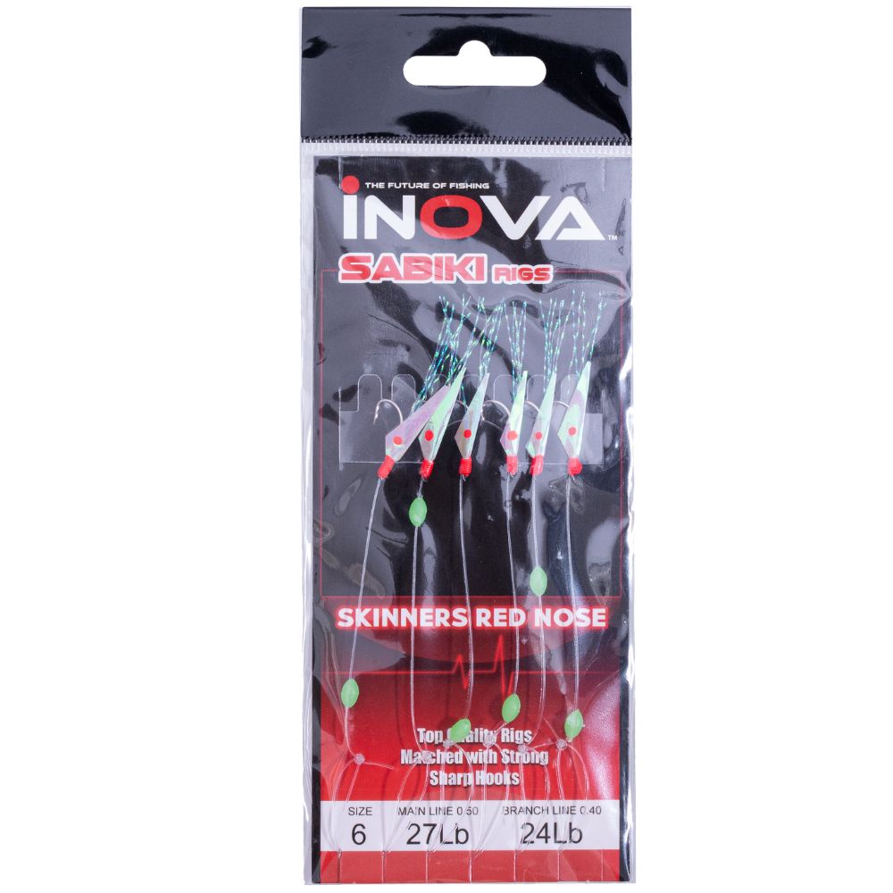 INOVA Bait Fishing Sabiki Rig SKINNERS RED NOSE