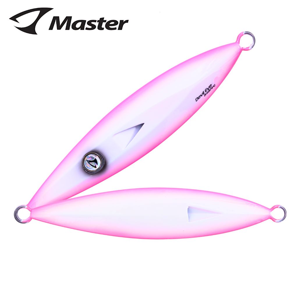 JIGGING MASTER Offshore Jigging Lure BREATHING DEVIL EYE 200g #1/Pink + Luminous