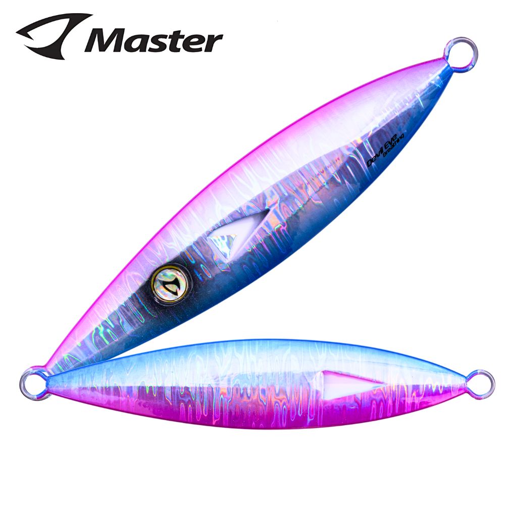 JIGGING MASTER Offshore Jigging Lure BREATHING DEVIL EYE 150g #5 Pink/Blue + Luminous