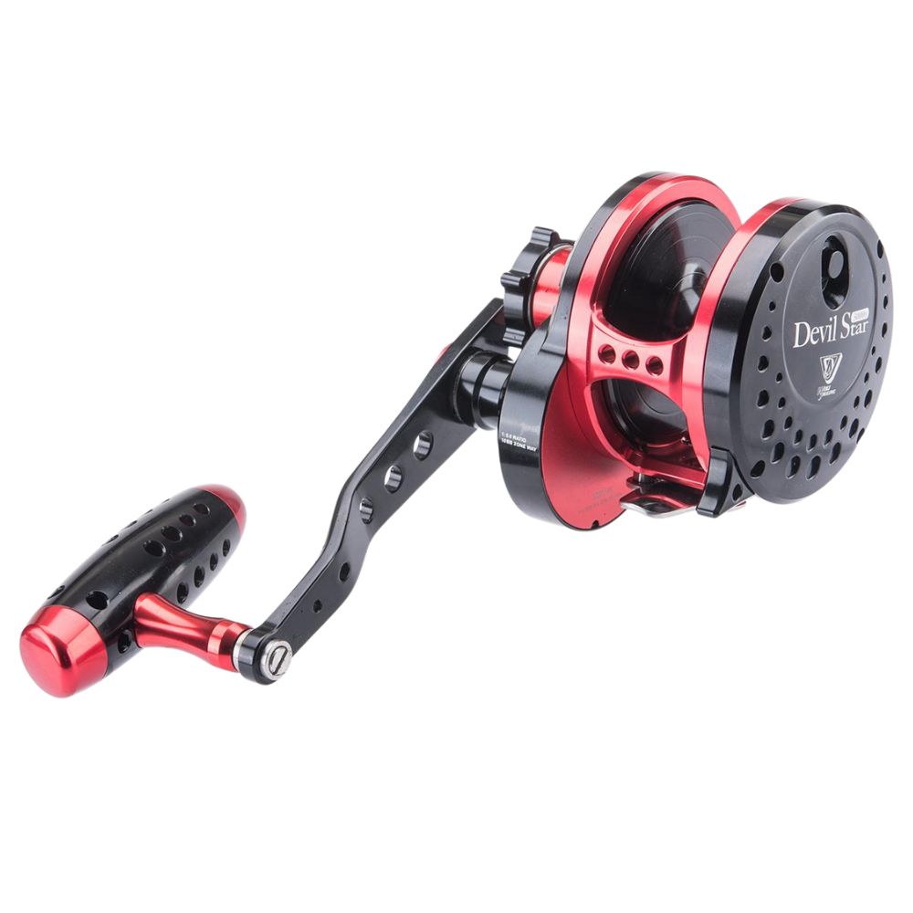 WIKI JIGGING Saltwater Fishing Lever-Twin Drag Righthanded Jigging Reel DEVIL STAR 2500XH Red/Black - Image 3