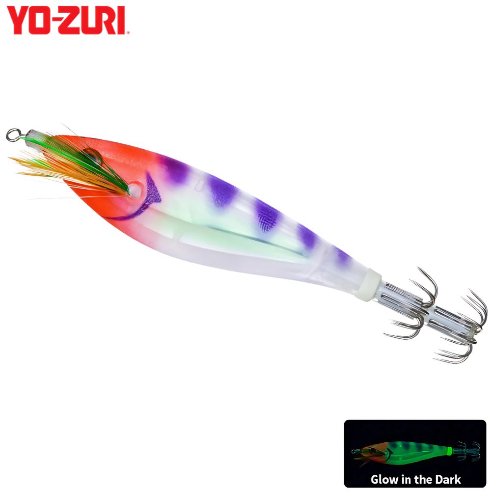 YO-ZURI Squid Fishing Luminous Squid Jig Ultra 3D Cloth M2 SS 85MM CLRH