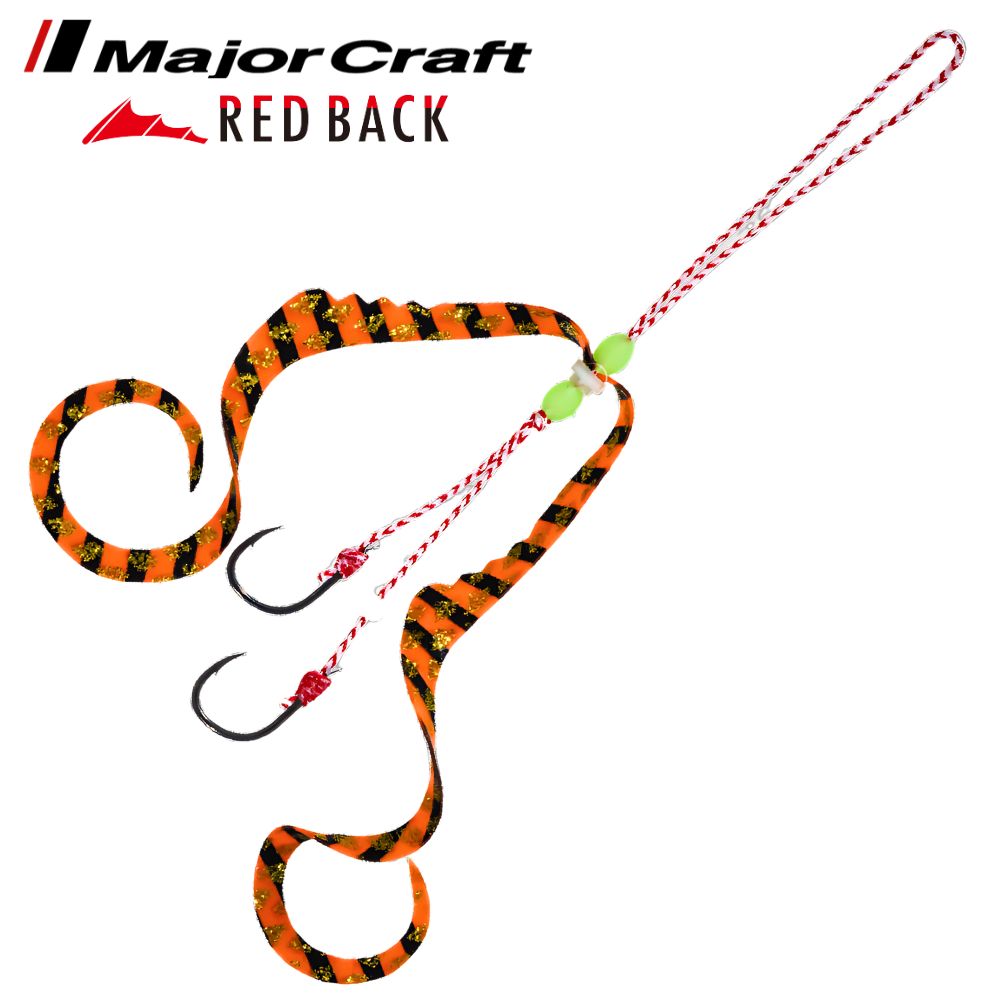 MAJOR CRAFT Rubber Jigging Pre-Tied Assist Hooks RED BACK TMRBSET-PWCUL