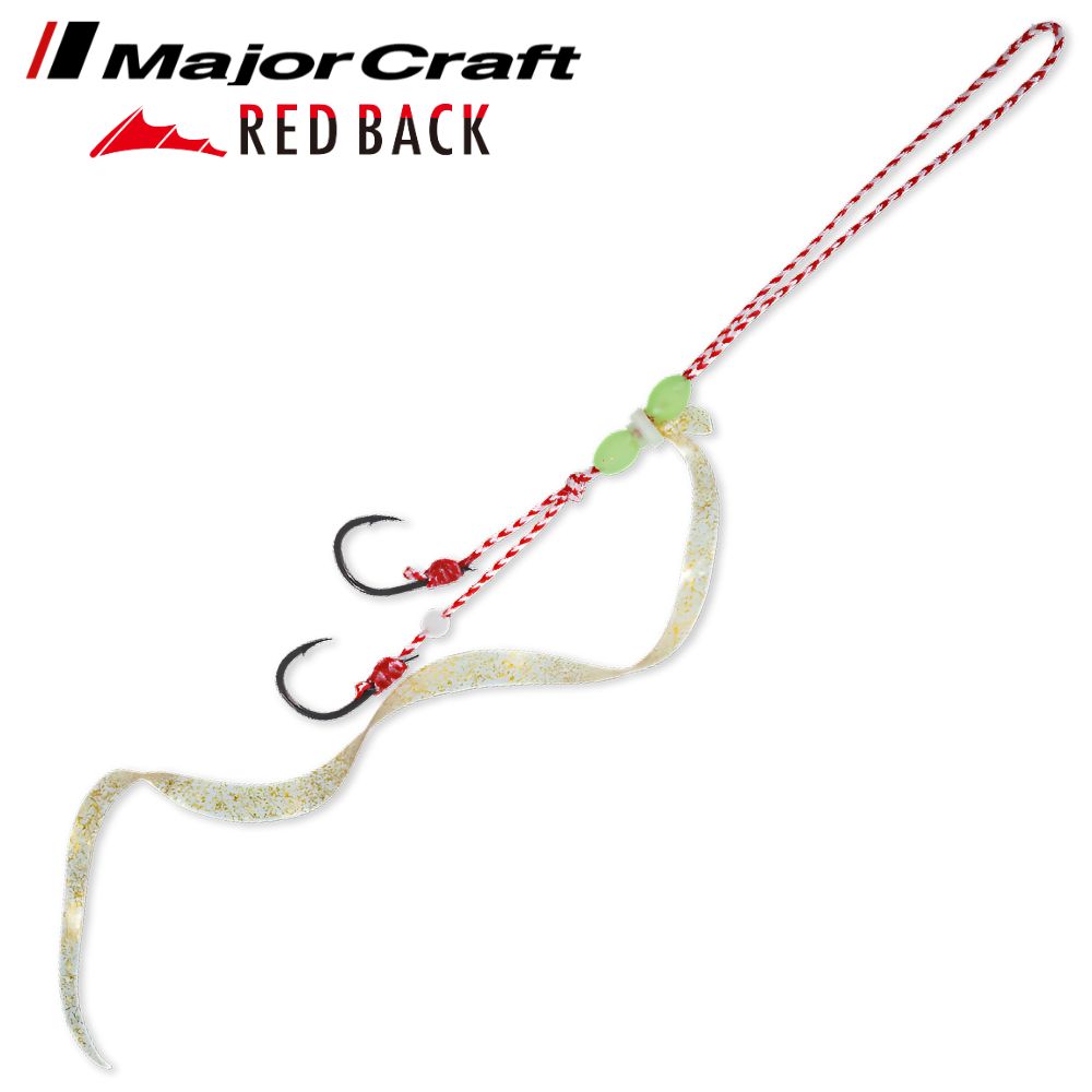 MAJOR CRAFT Rubber Jigging Pre-Tied Assist Hooks RED BACK TMRBSET-S