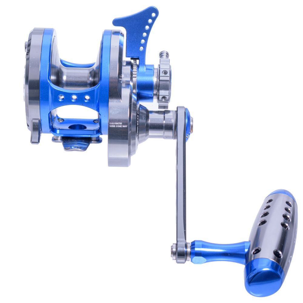 WIKI JIGGING Saltwater Fishing Lever-Twin Drag Lefthanded Jigging Reel DEVIL STAR 2500XH Titanium/Blue - Image 3