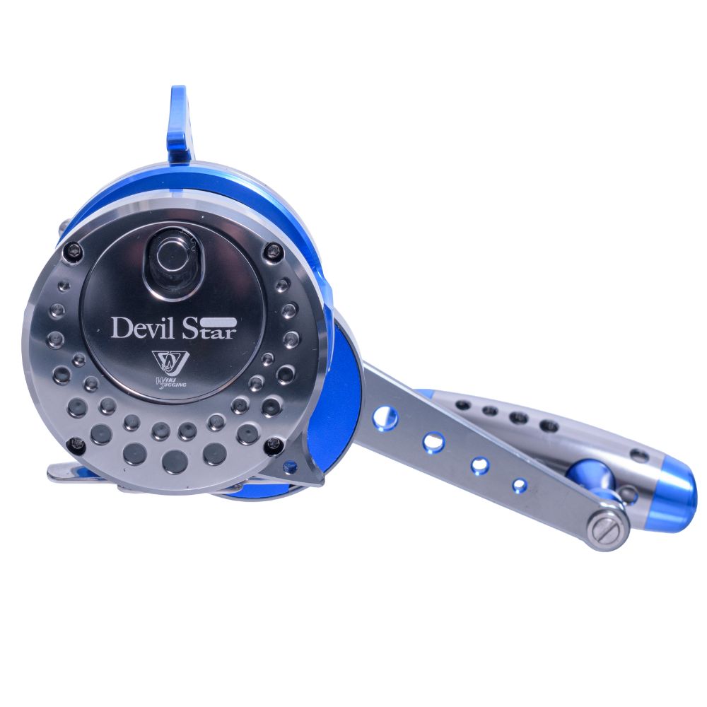 WIKI JIGGING Saltwater Fishing Lever-Twin Drag Lefthanded Jigging Reel DEVIL STAR 2500XH Titanium/Blue - Image 4