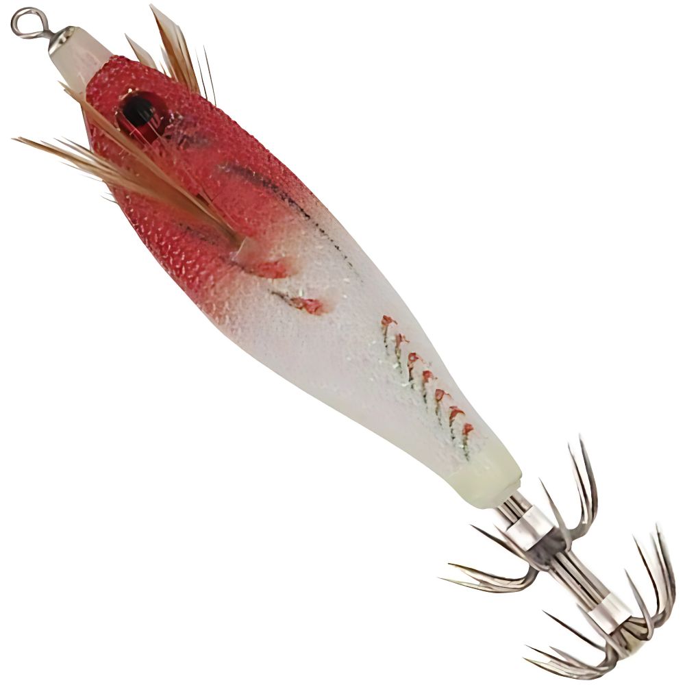 YAMASHITA Squid Fishing Clothed Jacket Lure SUIHEI DROPPER 95 F/RED-WHITE - Image 2