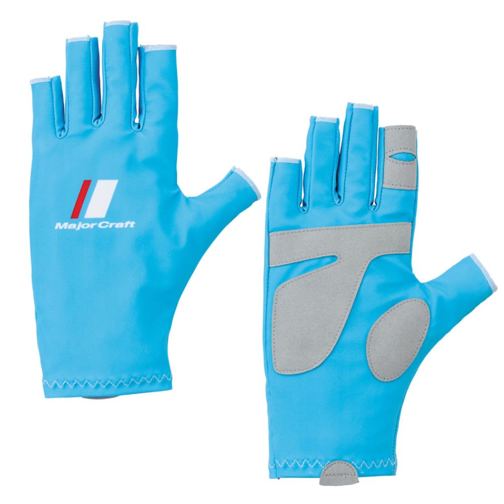 MAJOR CRAFT Quick Drying/UV Protection Fishing Gloves SG-Light Blue M - Image 2