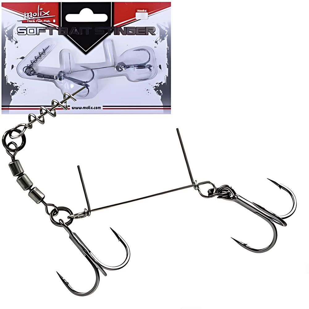 MOLIX Tandem Treble Hooks Soft Bait STINGER RIG Hooks #3