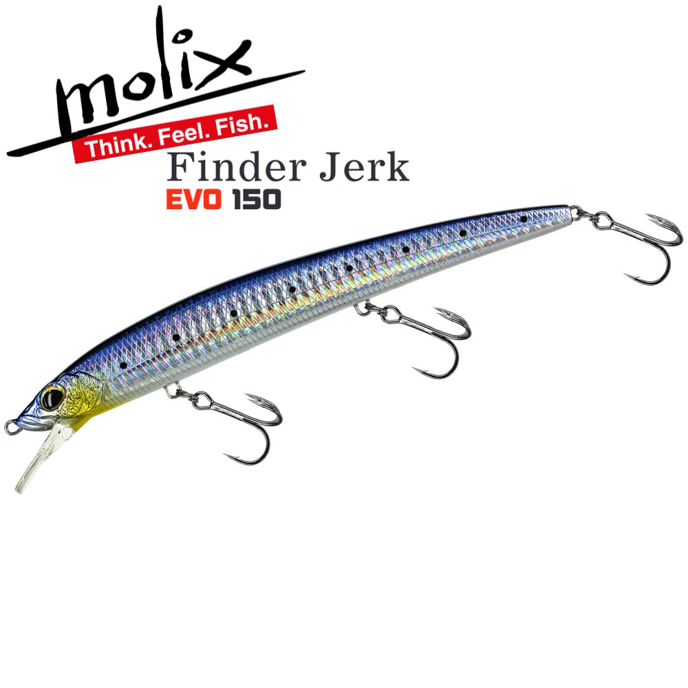 MOLIX Long Cast Slow Sinking Jerkbait Minnow Lure FINDER JERK EVO 150SS