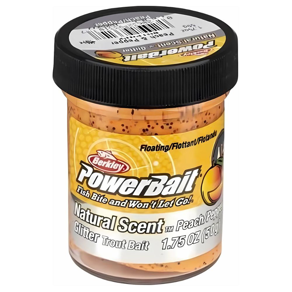 BERKLEY PowerBait Trout Bait Spices NEW Formula DOUGH 1.75oz/50g Peach-Pepper - Image 2