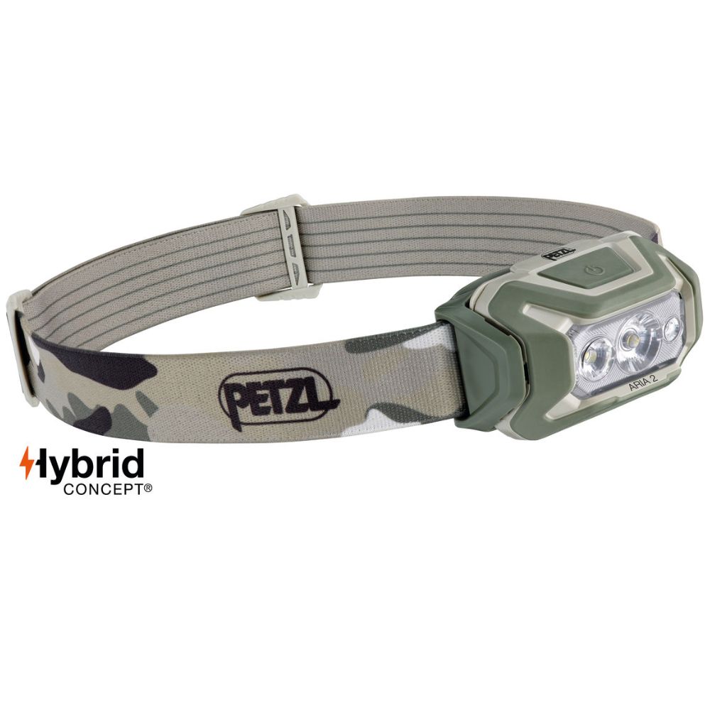 PETZL Ultimate Light Weight Outdoor 450 Lumens LED Headlamp ARIA 2 RGB Camo