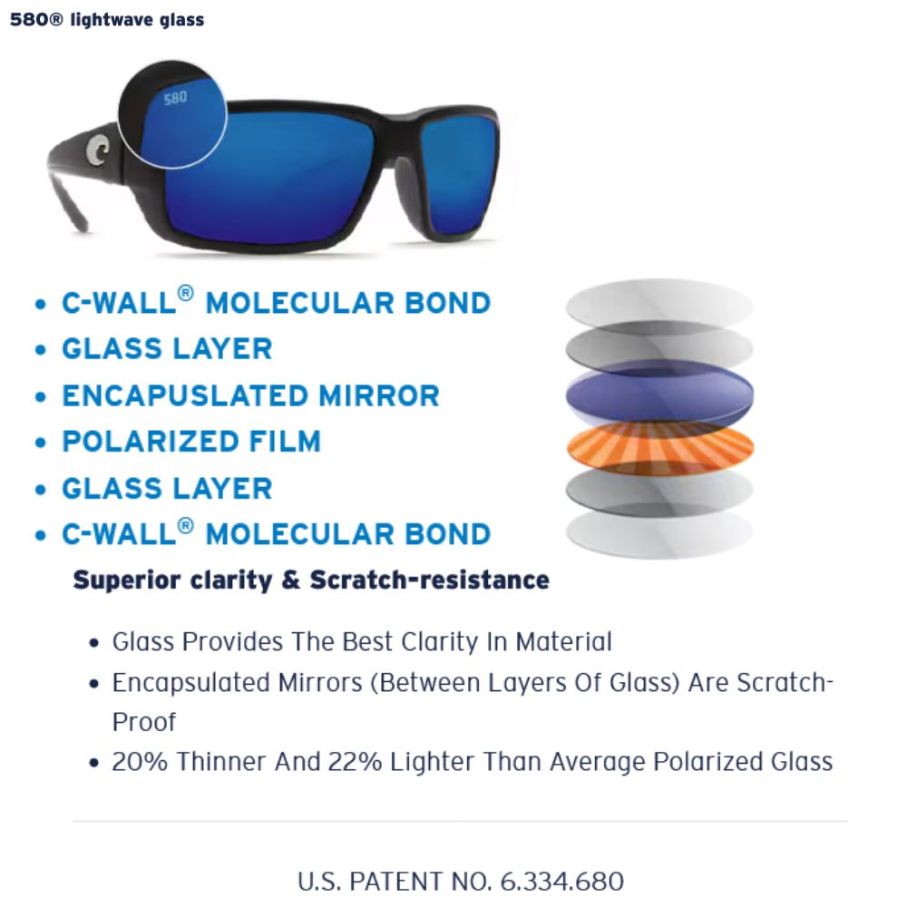 COSTA Polarized Sunglasses RINCON II Deep Water Camo Frame/580G Blue Mirror Lenses - Image 10