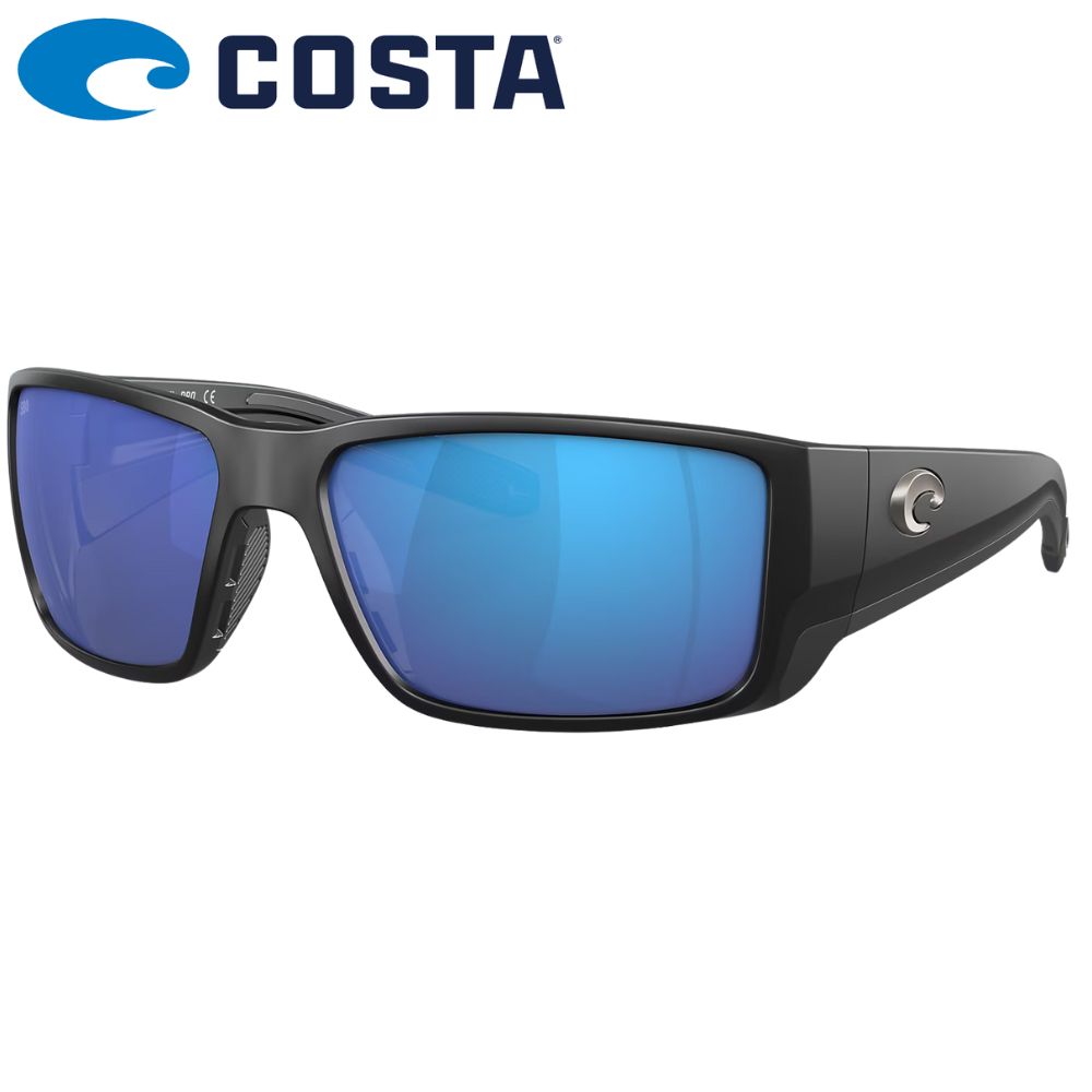 COSTA Polarized Sunglasses BLACKFIN PRO Matte Black Frame/580G Blue Mirror Lenses