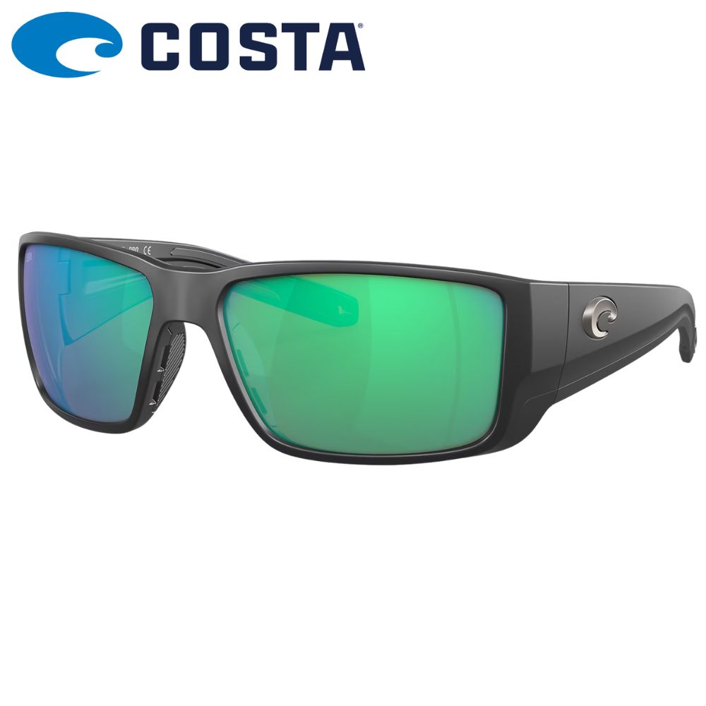 COSTA Polarized Sunglasses BLACKFIN PRO Matte Black Frame/580G Green Mirror Lenses