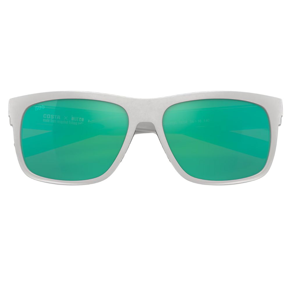 COSTA Polarized Sunglasses BUFFIN Light Gray Frame/580G Green Mirror Lenses - Image 4