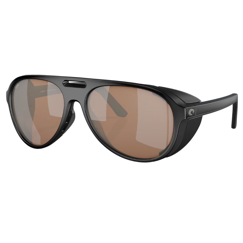 COSTA Polarized Sunglasses GRAND CATALINA Matte Black Frame/580G Copper Silver Mirror Lenses - Image 2