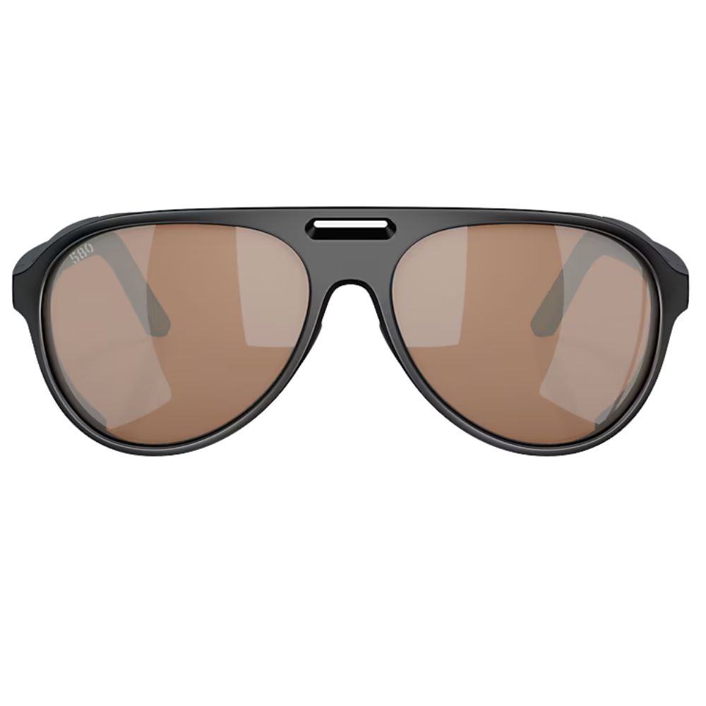 COSTA Polarized Sunglasses GRAND CATALINA Matte Black Frame/580G Copper Silver Mirror Lenses - Image 3