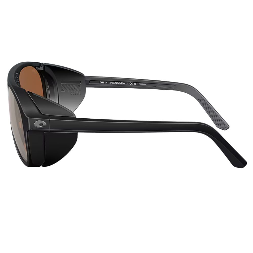 COSTA Polarized Sunglasses GRAND CATALINA Matte Black Frame/580G Copper Silver Mirror Lenses - Image 5