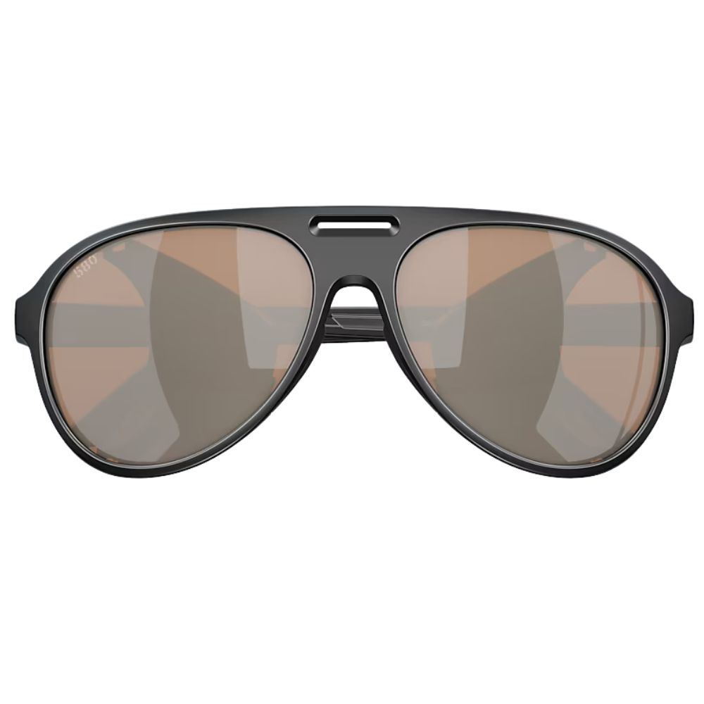 COSTA Polarized Sunglasses GRAND CATALINA Matte Black Frame/580G Copper Silver Mirror Lenses - Image 4