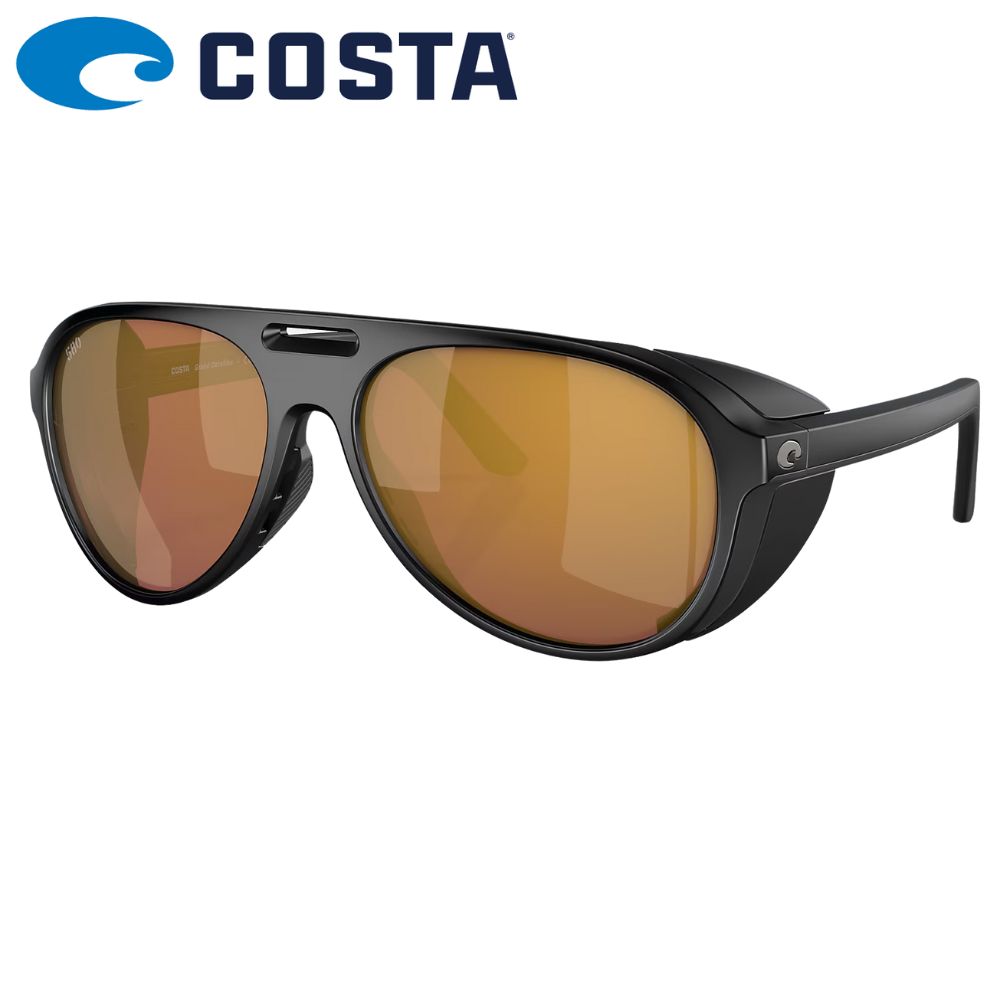 COSTA Polarized Sunglasses GRAND CATALINA Matte Black Frame/580G Gold Mirror Lenses