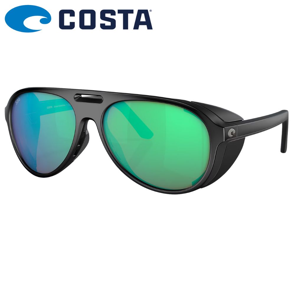 COSTA Polarized Sunglasses GRAND CATALINA Matte Black Frame/580G Green Mirror Lenses
