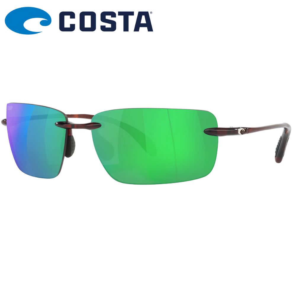 COSTA Polarized Sunglasses GULF SHORE Tortoise Frame/580P Green Mirror Lenses