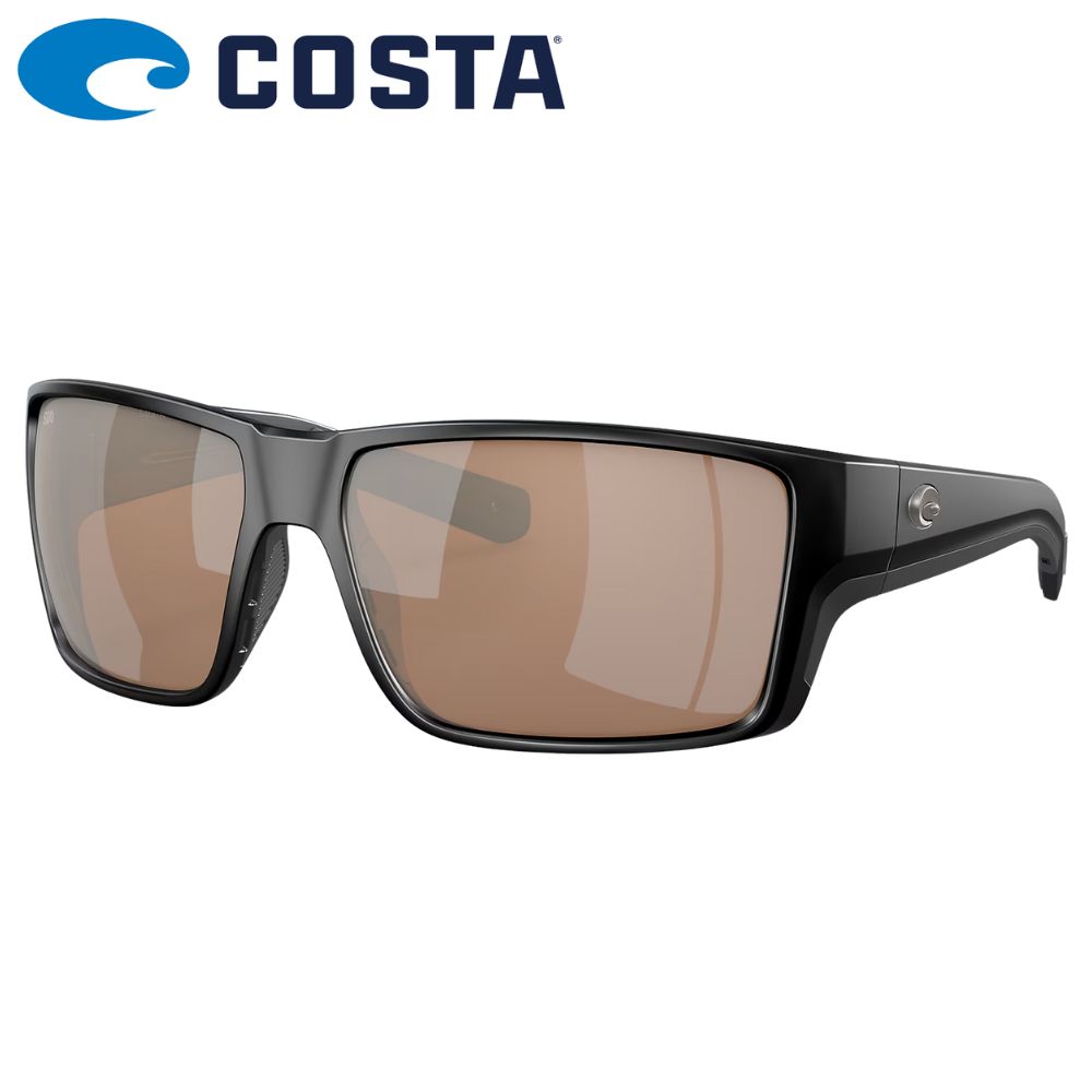 COSTA Polarized Sunglasses REEFTON PRO Matte Black Frame/580G Copper Silver Mirror Lenses